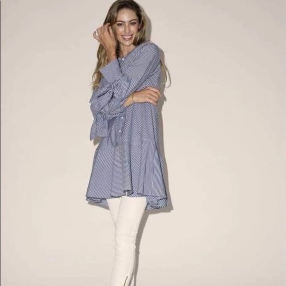 Mos Mosh Dresses & Skirts - BNWT Mos Mosh U.K. white and navy striped dress- Size M